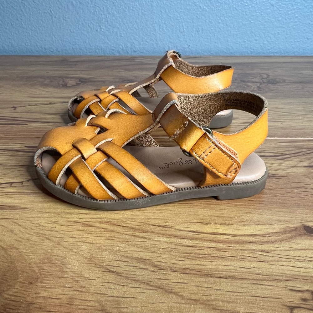 Cat & Jack Sandals Toddler‎ 5 Tan Fisherman Huarache Caged Closed Toe